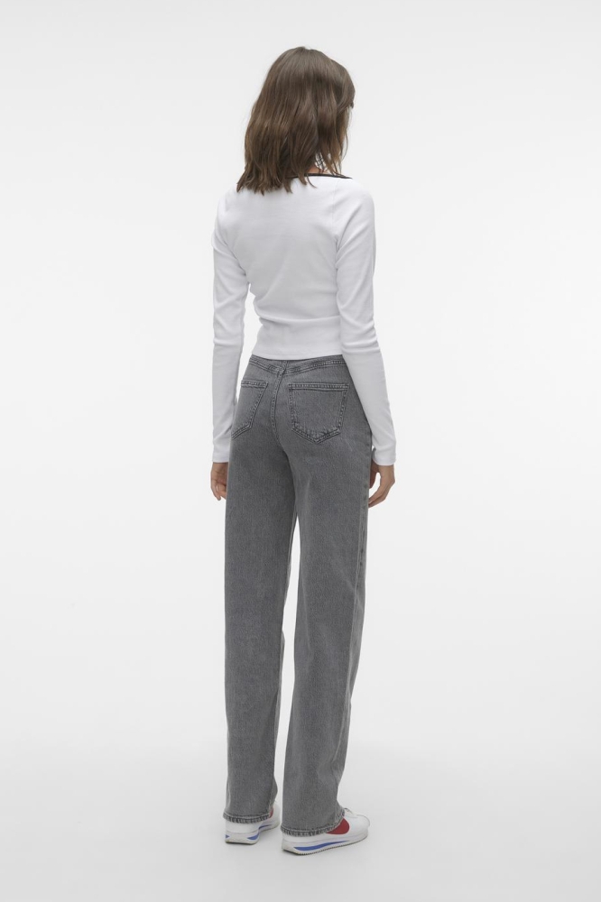 VMTESSA HR WIDE JEANS RA206 GA NOOS 10287304 Medium Grey Denim